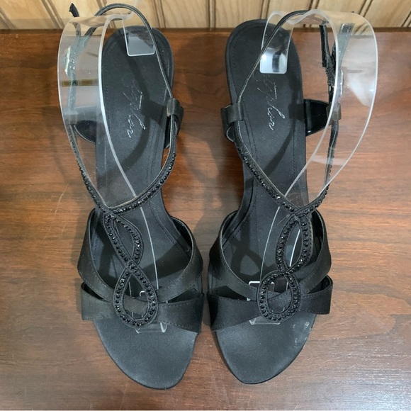 Metaphor Grace Black Rhinestone Formal Kitten Heel (10) - Picture 6 of 9